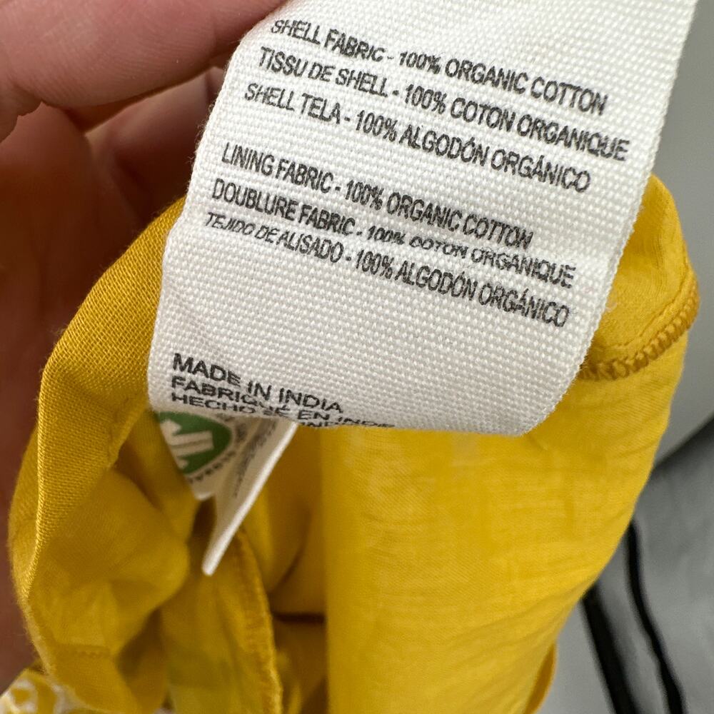CLEOBELLA NWT Zia Organic CottonRuffle Tie Waist Mini Dress in Mustard // S - Picture 14 of 16